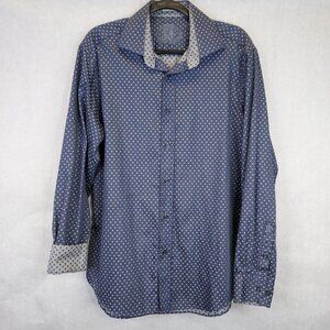 Bugatchi Button-Up Shirt Men S Shaped-Fit Long Sleeve Geometric Flip Cuff Cotton